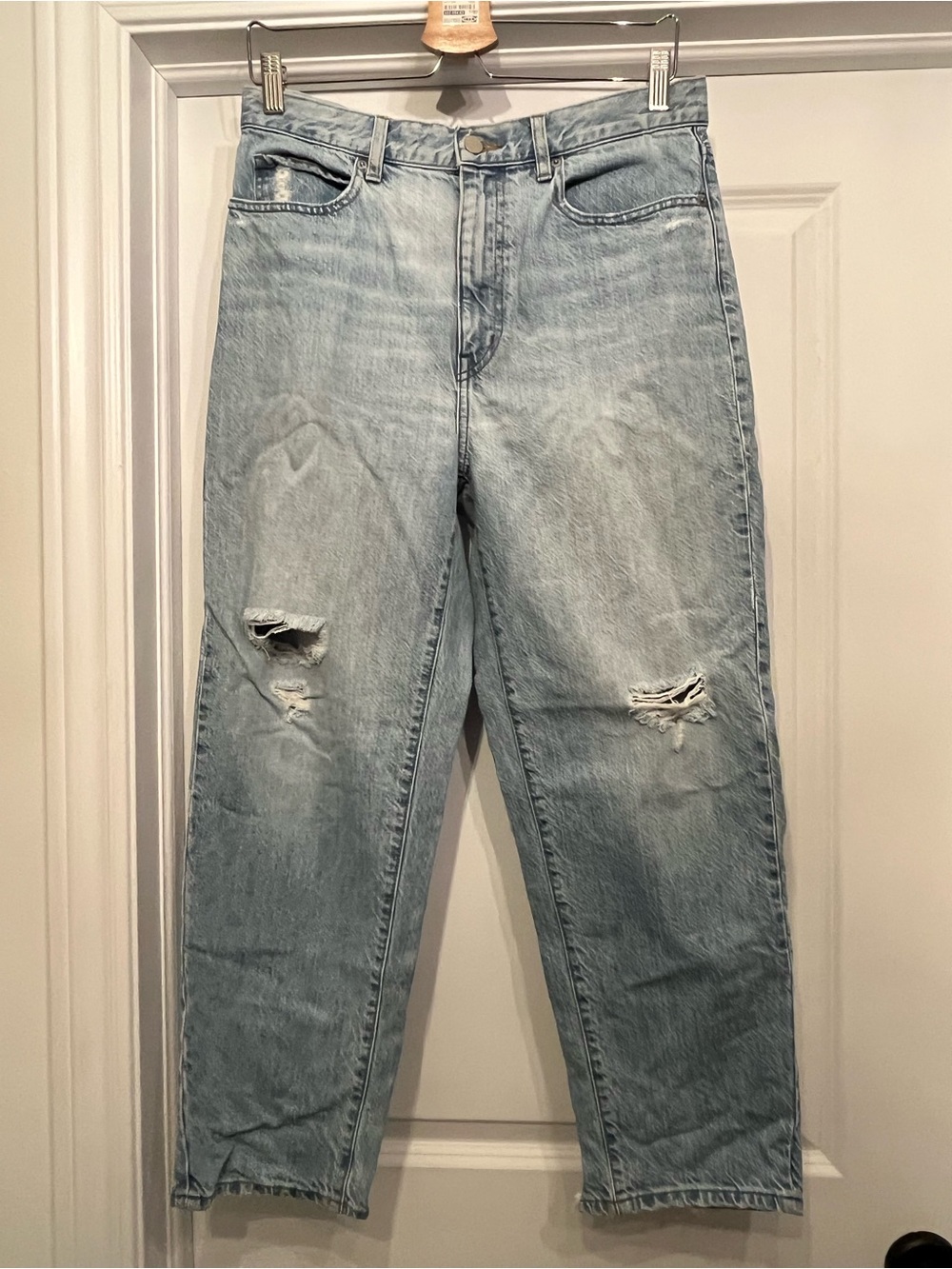 Uniqlo Ripped Distressed Straight Jeans